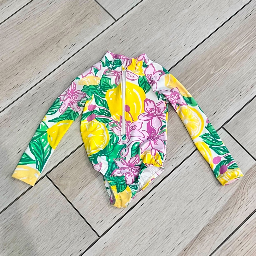 Lavender Lemonade Girls' Long Sleeve Swimsuit